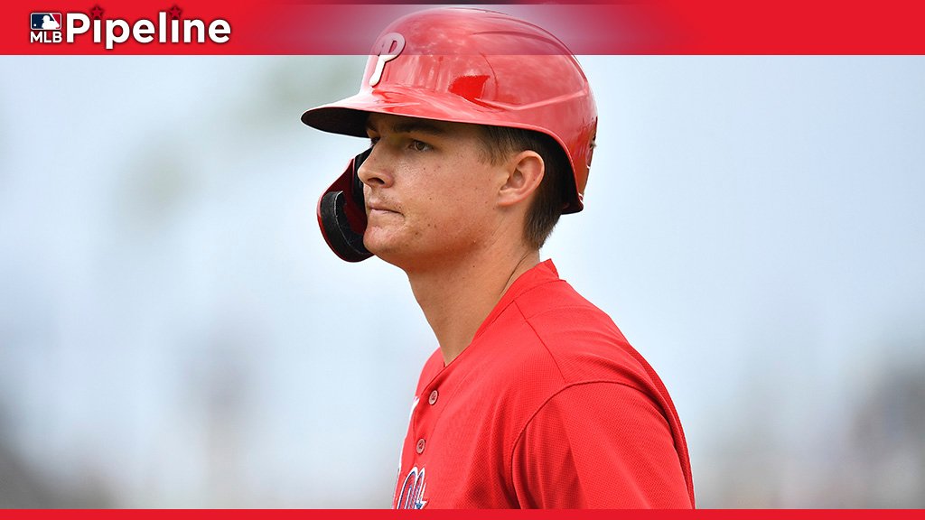 MLBPipeline's tweet photo. The #Phillies are reportedly calling up 2016 No. 1 overall Draft pick Mickey Moniak.

Scouting report, tool grades, stats, video &amp; more for the 22-year-old outfielder: https://t.co/Pr0ehIIgvR https://t.co/CkIEFmyoWa