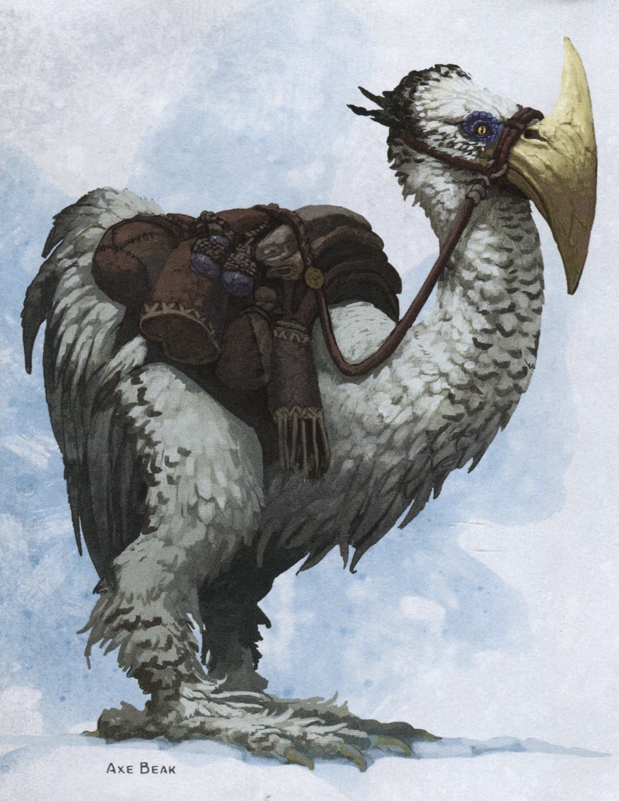Justin Alexander on X: Domesticated axe beaks are awesome. I like these  little subtle touches of the fantastic: It immediately conjures up images  of, say, a tavern with a row of axe
