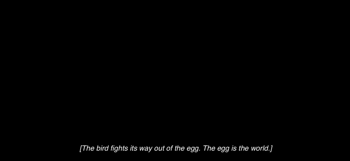 to start off, i think iland is somehow related to the bird “phoenix”. As it is said, the quote below is from the novel “Demian”. The quote was somehow related to the god named “Abraxas”.