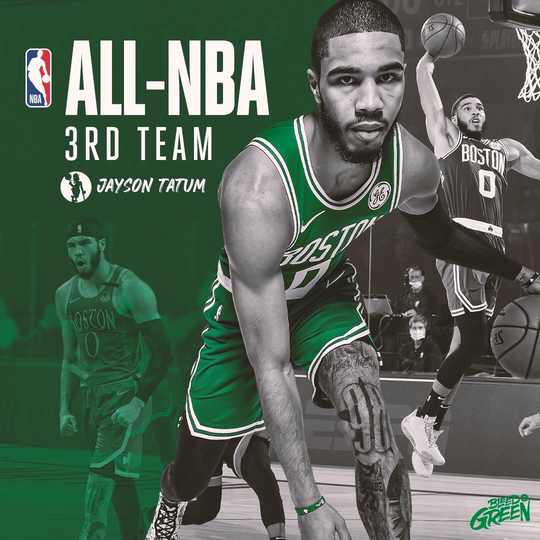 celtics's tweet image. Welcome to the All-NBA club, @jaytatum0 ☘️