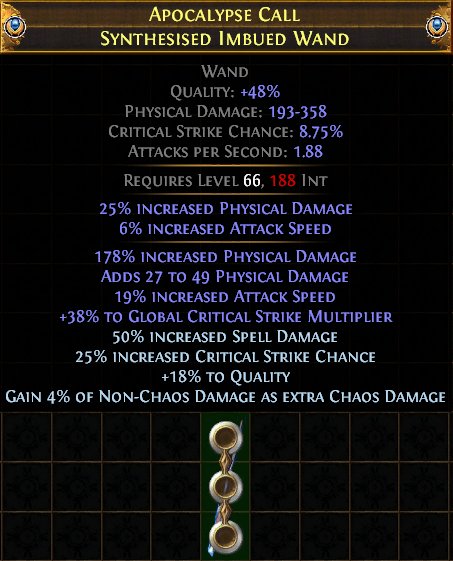 POEmarket's tweet photo. Imbued wand
 #pathofexile #poe #harvest #heist #game #gamer #games #gaming #videogames #ps4 #pc #battlestations #battlestation #artisankeycap #mechanicalkeyboards #pathofexilewand https://t.co/0IKTT3hwQA