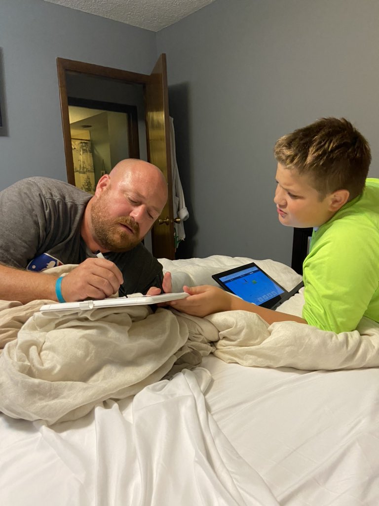 King6BlueSS's tweet photo. Working on an algebra problem. Had to find both X and Y using only one equation. Plug and chug (trial and error) is the preferred strategy. Scott’s response: ‘This isn’t how I do algebra!’ Alex’s response: ‘Dad, you are overthinking this!!’ @utsoccer4 #remotelearning https://t.co/xLHbNIHBqS