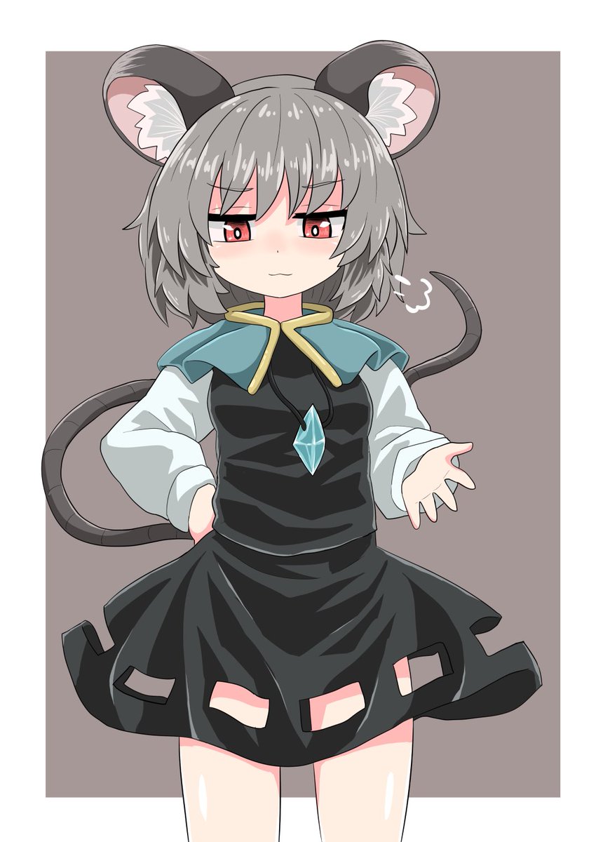 nazrin 1girl animal ears tail mouse ears solo grey hair mouse tail  illustration images
