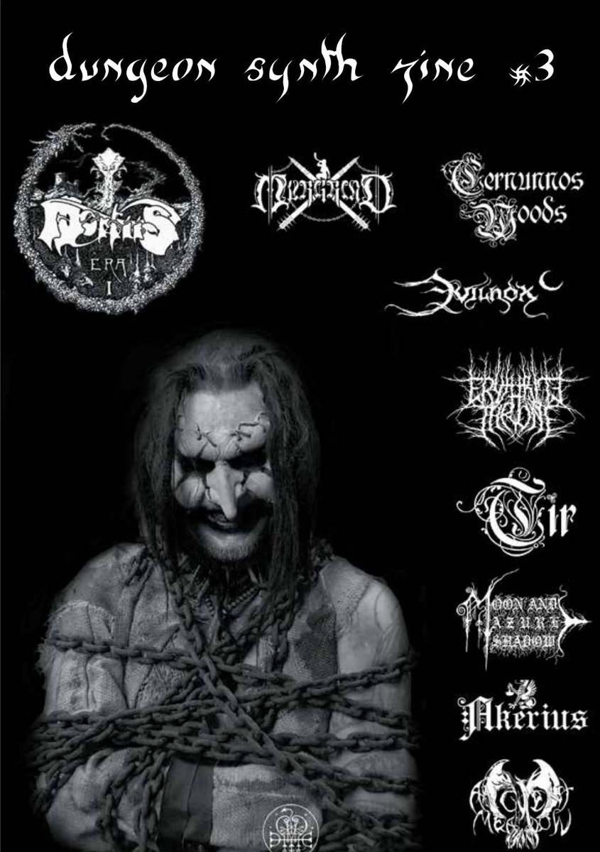 NewsSynth's tweet image. Our friends over at #DungeonSynthZine are dropping the third installment of their 'zine on October 2nd. Keep an eye out!

dungeonsynthzine.bigcartel.com

@tirofficialband @Mortiis @CernunnosWoods #AncientMeadowRecords #DungeonSynth #Akerius @MoonAzureShadow #ErythriteThrone #Murgrind