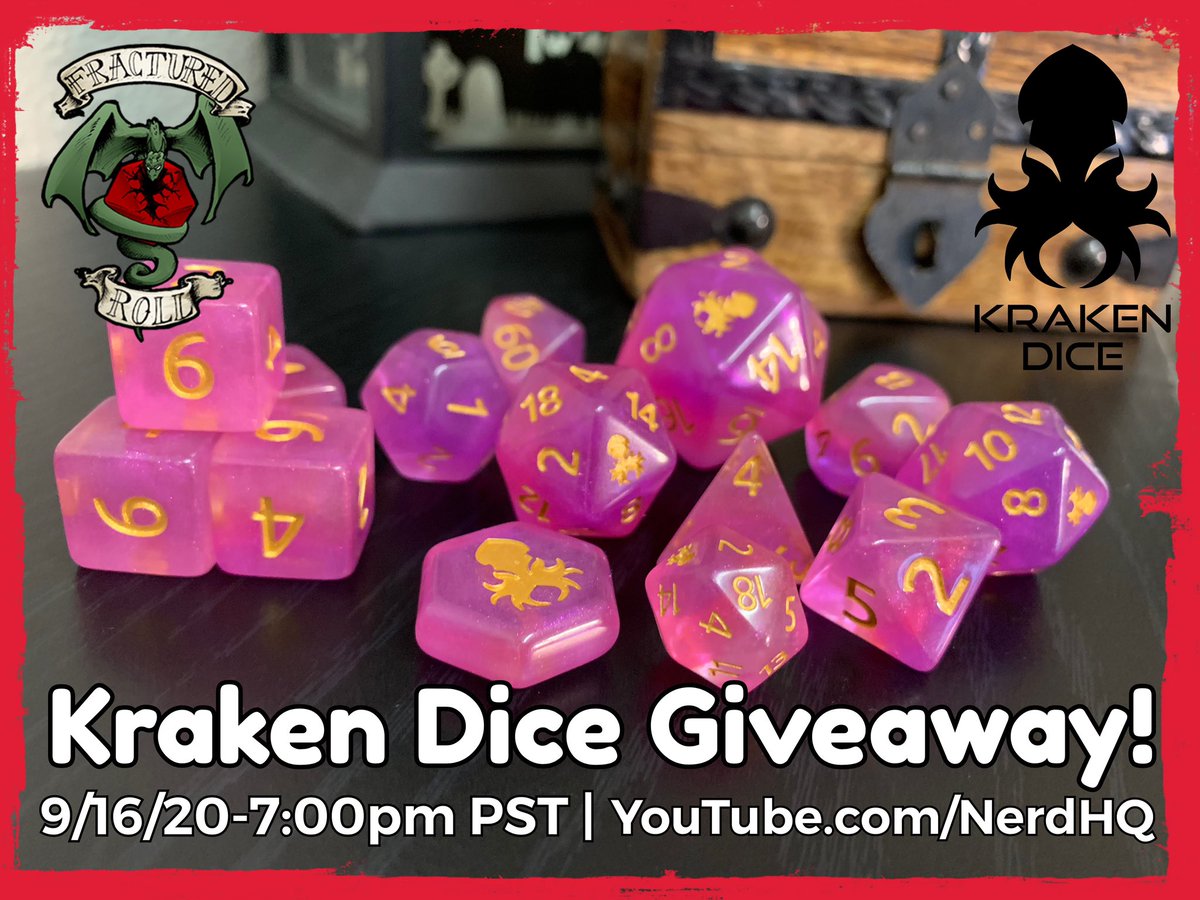 Nerd HQ (@thenerdmachine) on Twitter photo We bid our #DnD friends at <a href="/FracturedRoll/">Fractured Roll: D&D</a> a fond farewell (for now...) tonight LIVE on YT! Come watch, enjoy, and maybe even win some awesome dice! 7 pm PST - Here’s the link: youtu.be/s-HY4UqtkQ0 We bid our #DnD friends at <a href="/FracturedRoll/">Fractured Roll: D&D</a> a fond farewell (for now...) tonight LIVE on YT! Come watch, enjoy, and maybe even win some awesome dice! 7 pm PST - Here’s the link: youtu.be/s-HY4UqtkQ0
