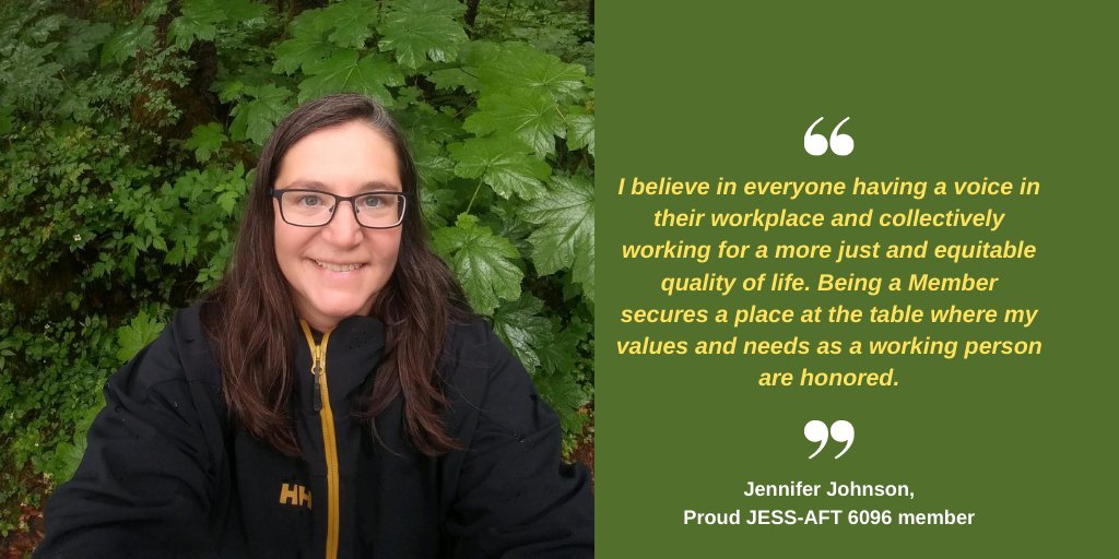 On Day 16 of Labor Month, meet Jennifer Johnson. She's a member of JESS-AFT Local 6096. She works at Glacier Valley Elementary School as a Special Education Paraeducator and she is #alaskaunionstrong.

CC: <a href="/APEA_AFT/">AK Public Employees</a> <a href="/EPICAlaska/">APEA/AFT Political Action</a>