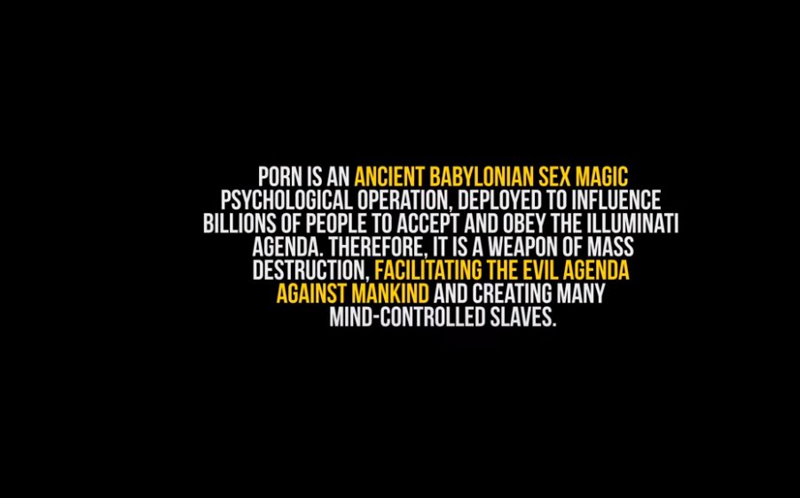 Porn is a type of Satanic Ritual: