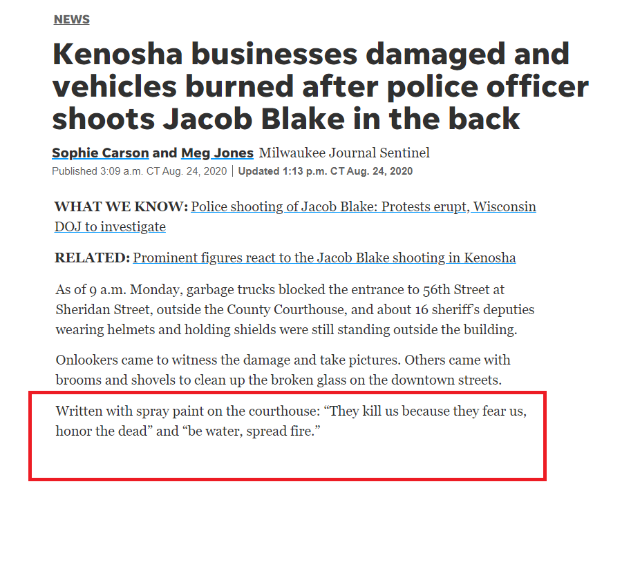 10) Sauce. https://www.jsonline.com/story/news/2020/08/24/kenosha-protests-escalate-after-police-shoot-black-man-jacob-blake/3427941001/