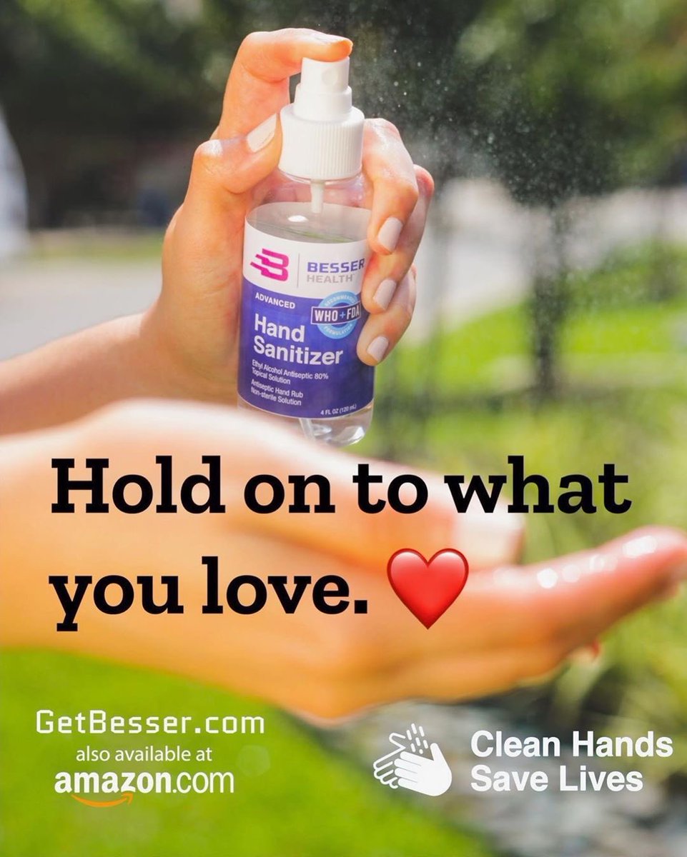BesserHands's tweet photo. Keeping your 🖐🏼 healthy, moisturized and clean⠀
✔️ Formulated by doctors 🥼 
✔️ No rinse, quick-drying formula 🧼 
✔️ 80% ethyl alcohol antiseptic + glycerin 🙌🏼
✔️ Clean hands save lives 🤗⠀⠀⠀
✔️ Advanced hand sanitizer 🖐🏼 ⠀⠀
#HandSanitizer #Health #Sanitizer #Antibacterial https://t.co/CvGaPZ70yI