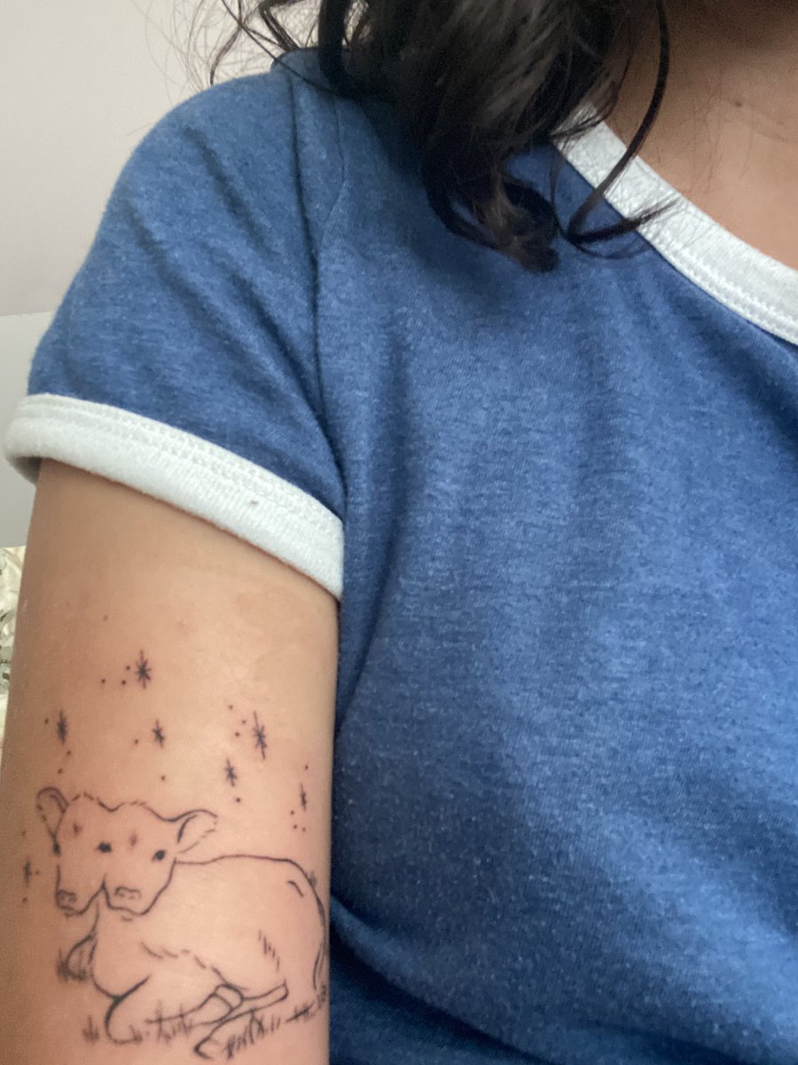 Mel  Strawberry two headed cow tattoo I made for a