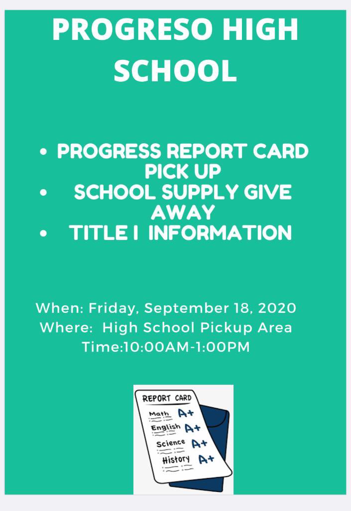 ProgresoHS's tweet image. Attention Parents of Progreso High School students: