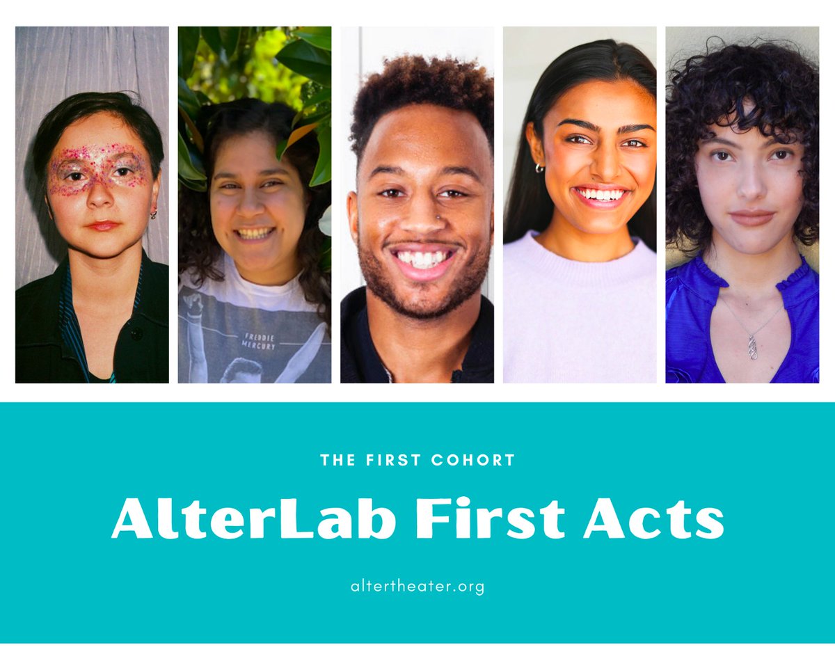AlterTheater's tweet image. This year we've expanded our AlterLab program! Soon we'll announce our full-length cohort, but for now, meet this year's First Acts group facilitated by @loladiana! Learn more about the program and lili, Alicia Margarita, Devin, Jasmine, and Baylee here: altertheater.org/alterlabfirsta…