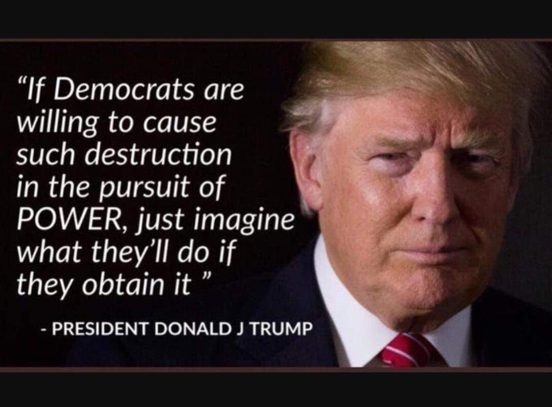 Chicago1Ray's tweet image. " If Democrats are willing to cause such destruction in the pursuit of power, just imagine what they'll do if they obtain it " @realDonaldTrump ✔

Vote like your life depends on it Folks 

(TRUMP 2020) 🇺🇸  MAGA 👍 KAG ✔

THIS IS REAL ✔