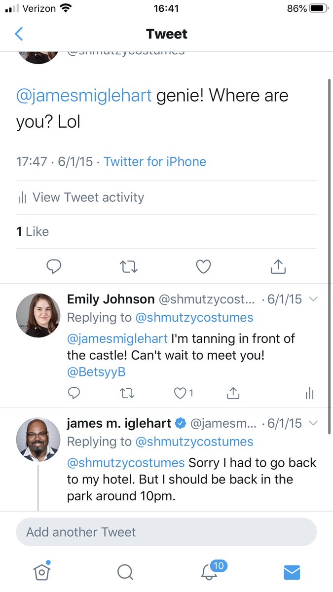 shmutzycostumes's tweet photo. @jamesmiglehart remember that time that I tried to meet up with you when you were in Disney in 2015? Lol. Would still love to meet you! If you’re in Disney, hit me up! https://t.co/pRyN0ZmKC5