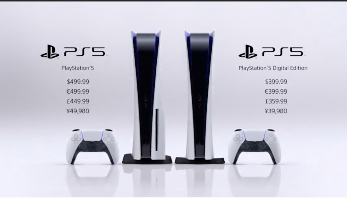 TVBitMe's tweet image. ¡Despídete de tus ahorros!

Este es el precio oficial de PS5. 

PS5 con lector de discos: $499 dólares.

PS5 Digital Edition: $399 dólares. 

bit.ly/2RumkDc