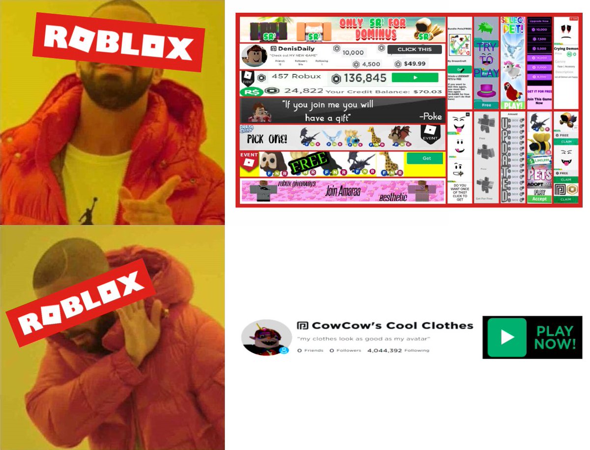 Lord Cowcow On Twitter Roblox Cannot Properly Moderate User Made Ads - good roblox ads