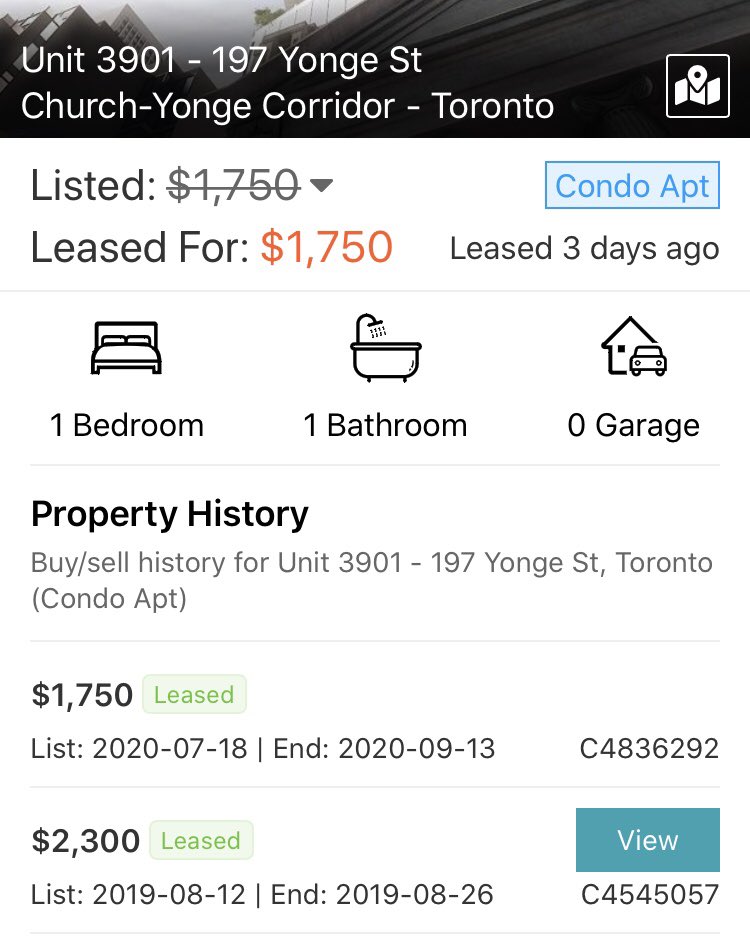 After a 2 month vacancy, this condo was leased for a 23.5% drop($550/month) compared to 2019New condo investors should be made awareUnless you’re able to sustain 2-3% of the condos value in annual neg cash flow ($1000/month+), don’t even bother or asking for trouble #cdnecon