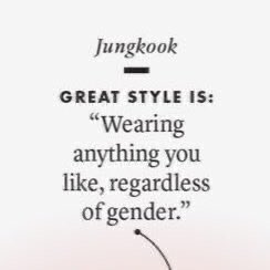 lemme start with jungkook literally saying "fuck stereotypes, fck gender roles".