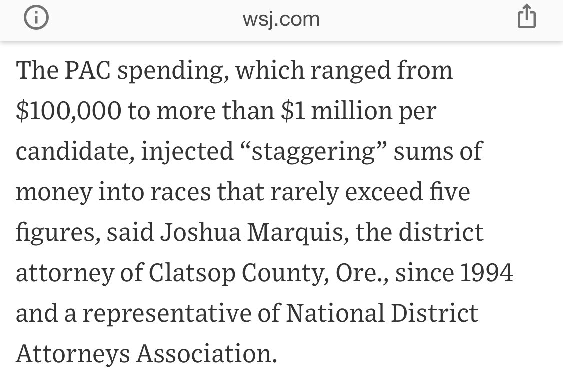2015 is when George Soros began to inject insane $ into DA races that usually have campaign budgets in the low 5 figures. Look at this story from 2016 when media first realized what Soros was doing. Again, why can’t  @newtgingrich talk about this  @HARRISFAULKNER  @MelissaAFrancis?