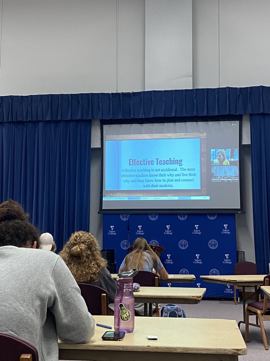 ED100 students listened to @Hferguson28 share her passion for teaching and her leadership experience as part of the “effective teachers” unit.  What an honor!! #TaborCollege #ProsperISD  #teachwithpassion #hispurposemypassion