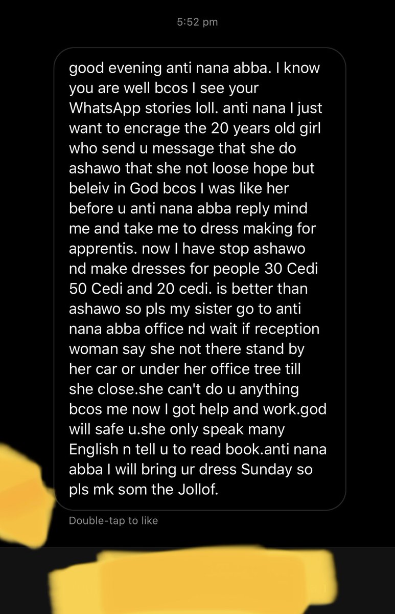 thenanaaba's tweet photo. Ah this my girl paaa 😂 I for block am for my WhatsApp 

PS: Don’t laugh at her tenses please. She dropped out of school at age 9. This life no balance but God no go shame us 
#mydmdiaries https://t.co/2YOoLJSNye