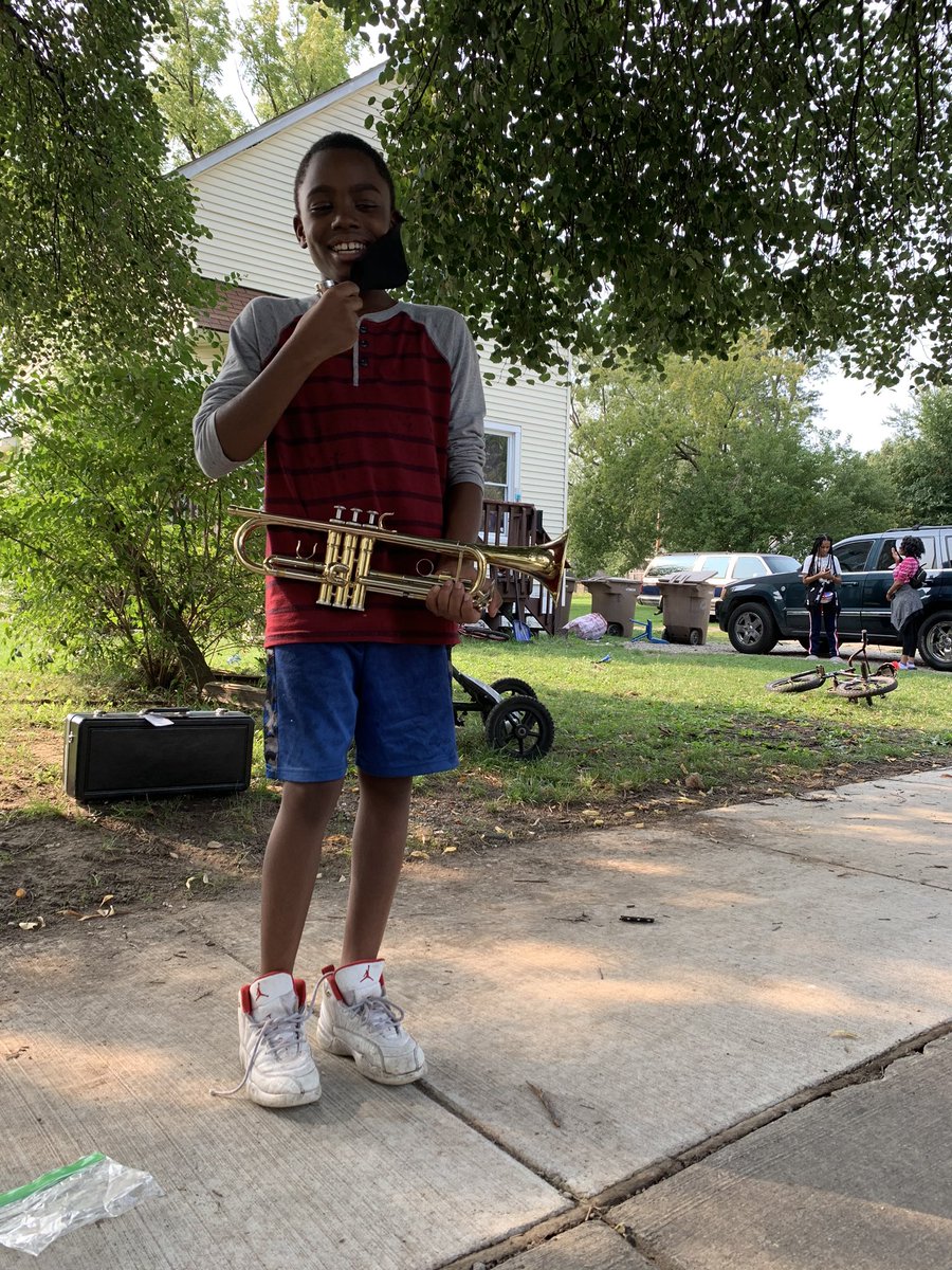 Brass #porchlessons started again today! All smiles and workin hard!