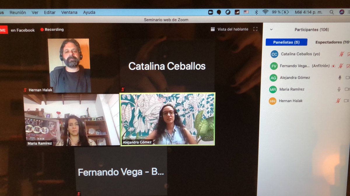 Catalizate's tweet photo. 115 personas conectadas en “promoting en un mundo digital” nos acompañan en el #BOmmtalk @BOmm2020 ? #EanEsCultura https://t.co/zSTELnGwdP
