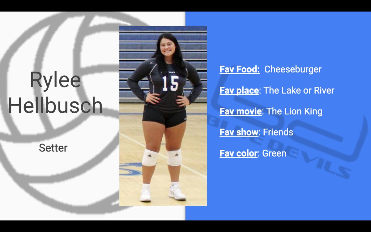BlueDevilVB's tweet image. SENIOR Spotlight - Senior night is tomorrow against Ralston!
@RyleeHellbusch
#gobigblue #bdvb💪