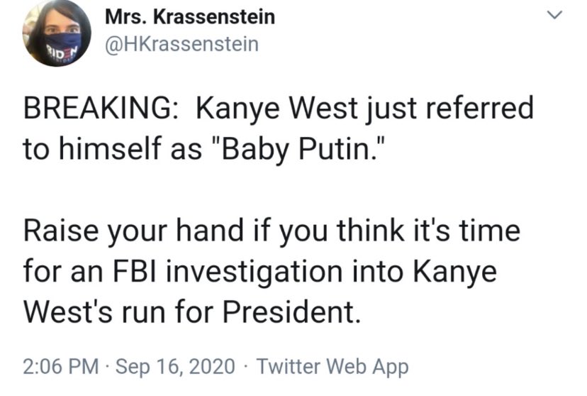 this is close to as deranged as the Q stuff i tend to post--as from the big Q gurus, this from the Krassenstein's sock puppet wife account this is careless grifting and over-dramatization without a care for the target or for the audience they stoke paranoia in