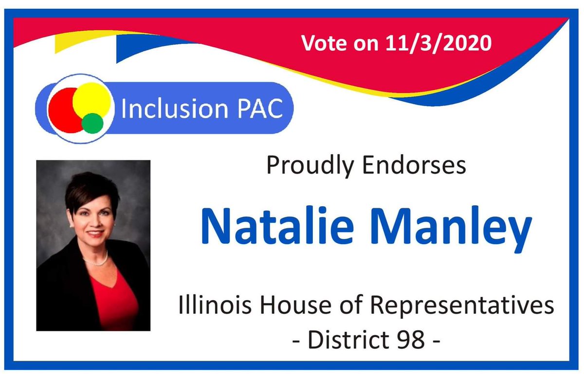 InclusionPAC's tweet photo. IPAC proudly endorses Reps. Stephanie Kifowit @RepKifowit, Camille Lilly @replilly78, Theresa Mah @ChicagoTM, and Natalie Manley @StateRepManley.

https://t.co/0xDZuwA6eG

IDs: Each image endorses a rep, using photos from the ILGA website and a reminder to vote on 11/3/20 https://t.co/bS4BHrc17Z