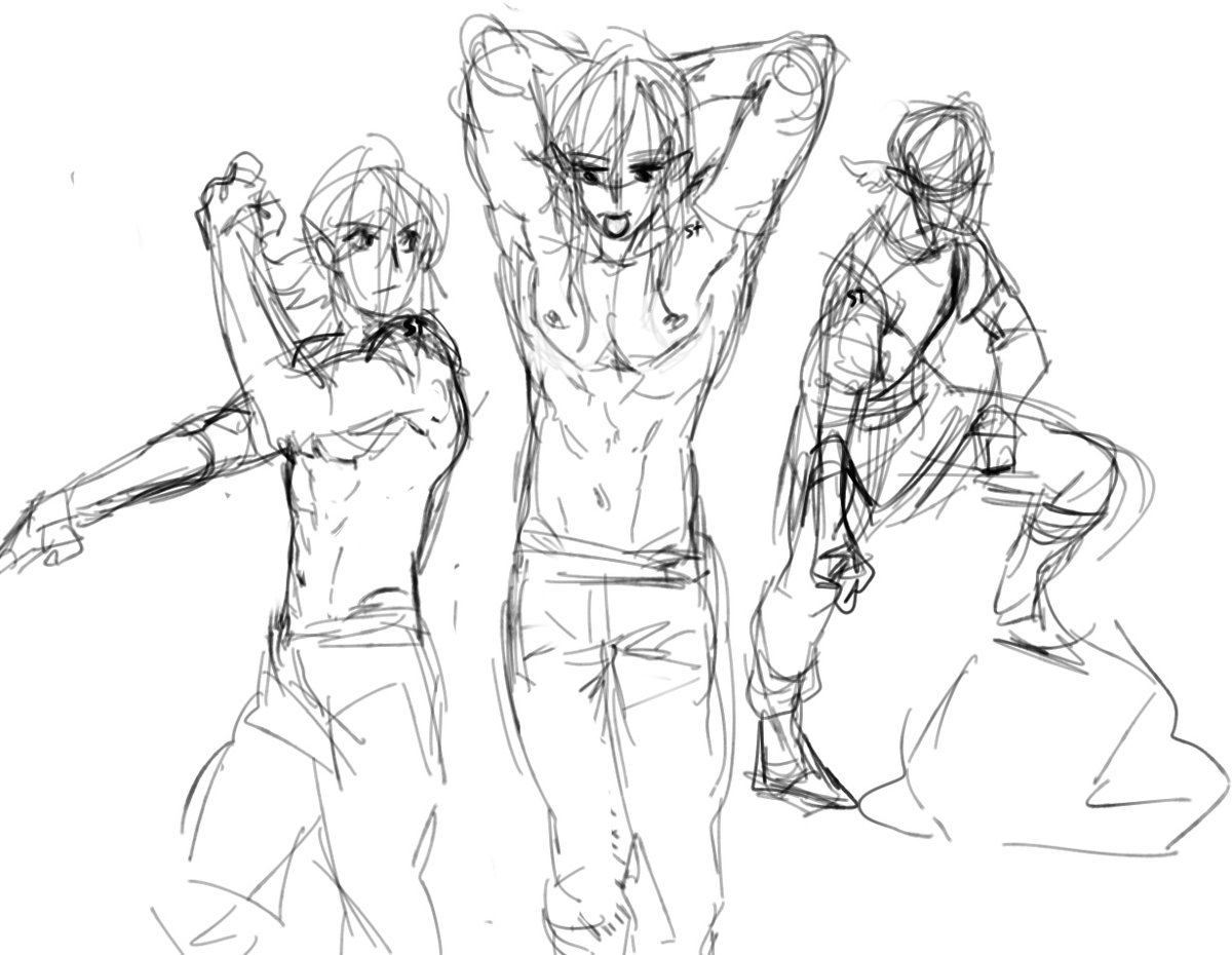 still trying to train to draw men (but when I draw without references, I don't learn lol.)
 Link 