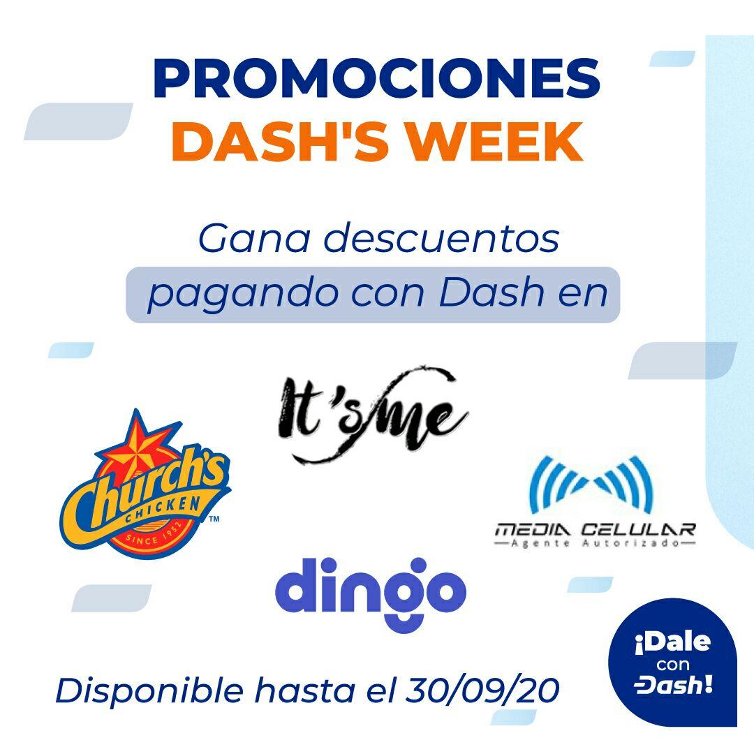 dashpay_espanol's tweet photo. 😱¡Extendemos nuestra Dash's Week por todo el mes de Septiembre!

¡Así como leíste!
Promociones👇
🍗10% de Descuento en #ChurchsChicken
📱15% de Descuento en @media_celular
🌺10% de Descuento en @Itsme_Boutique
🛵Delivery GRATIS en @somosdingo

😎 ¡No esperes más y Dale con Dash! https://t.co/XJRUDvl1iE