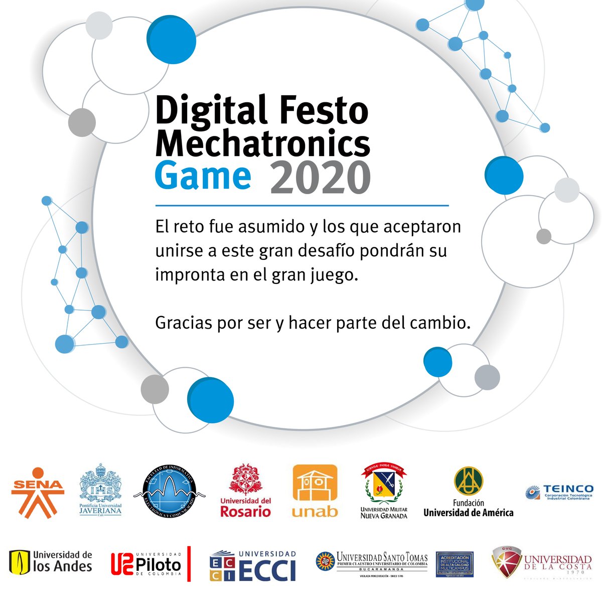 FestoColombia's tweet photo. El Juego Digital ha comenzado y los protagonistas son los estudiantes y docentes, representantes de las instituciones educativas que se han medido a este gran reto! Presentamos nuestro primer grupo de participantes ¡Gracias a ustedes este proyecto es posible!🤝#festodidactic https://t.co/3O0vMxGXEr