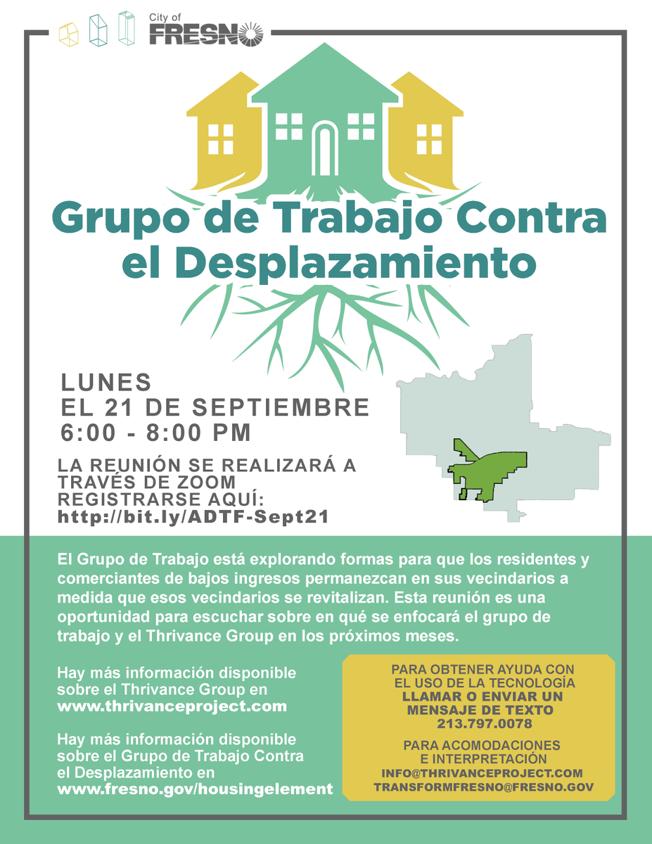 City Of Fresno The Next Anti Displacement Task Force Meeting Takes Place Via Zoom On Monday September 21 From 6 00 P M 8 00 P M This Meeting Is Targeted To Residents Who