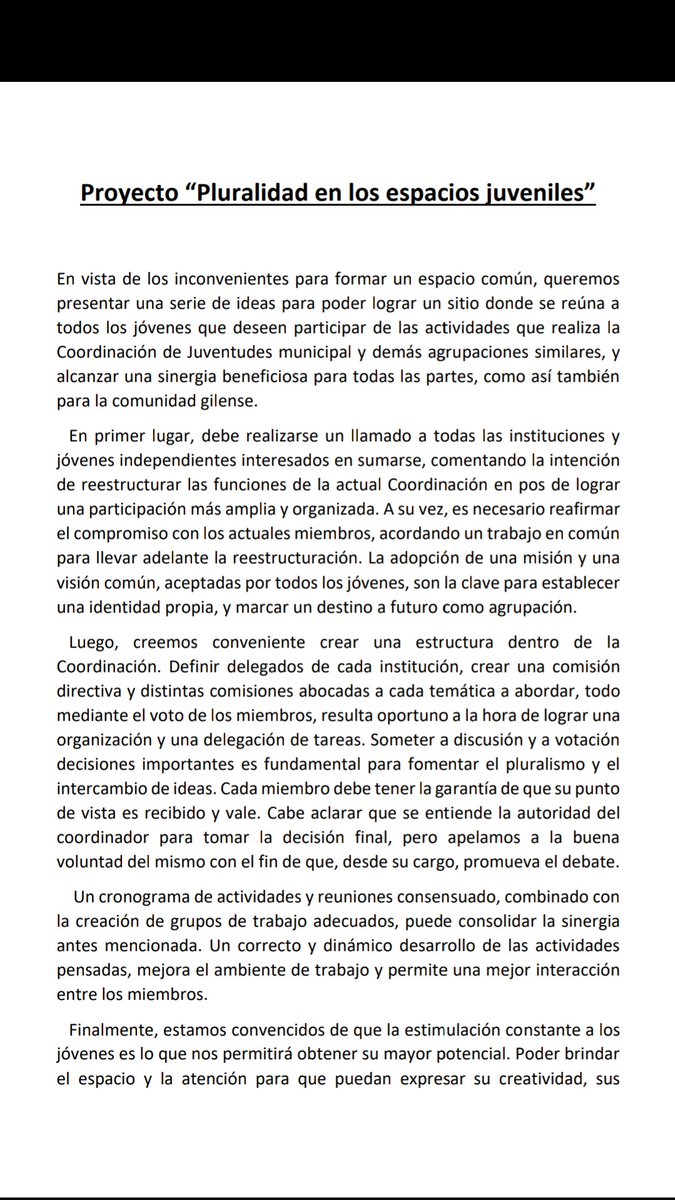 LaPosilga_'s tweet photo. Buenas! Queremos contarles que mañana vamos a estar participando a partir de las 13:30 de la sesión del Concejo Deliberante, en la cual presentaremos nuestro proyecto acerca de la problemática "Pluralidad en los espacios juveniles". Acá les compartimos el proyecto: https://t.co/DCClpW3Fm3