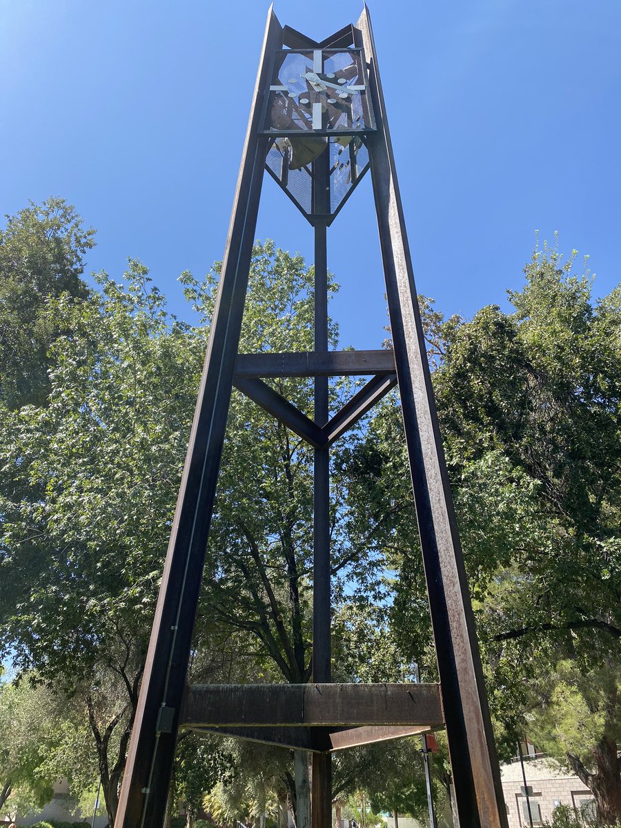 UNLVAdmissions's tweet photo. Donated to UNLV in 1978 by the Murray Peterson Foundation, the Clock Tower is located in the Academic Mall. It sounds every half hour and even chimes with holiday spirit in December! #DiscoverUNLV #UNLV https://t.co/1897mixFTu
