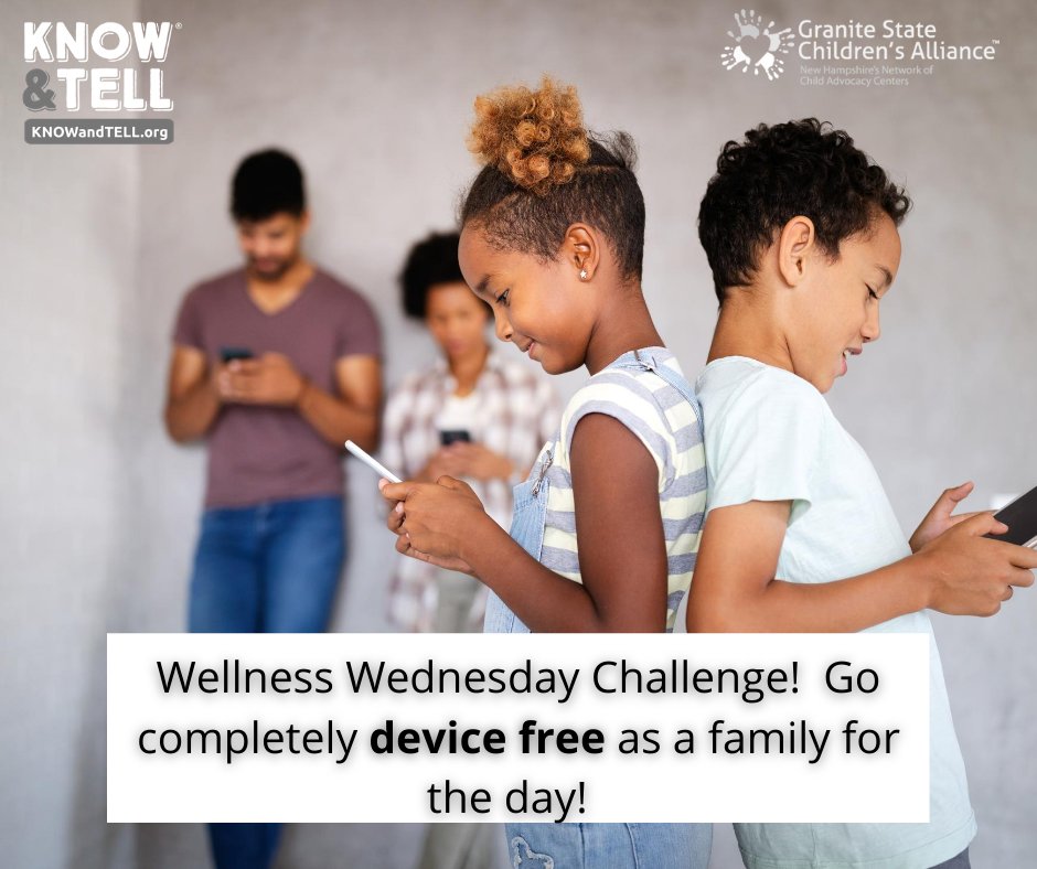 _iKNOWandTELL's tweet photo. Dare to go #Deviceless 📵 for #WellnessWednesday! Can you complete the challenge?
.
.
#SocialMedia #Family #Cellphone #FamilyTime #Children https://t.co/0TELORFb73