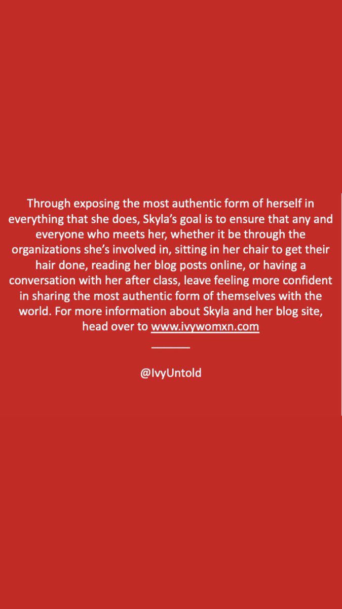 IvyUntold's tweet photo. Check out our latest feature on @SkylaCarmon! https://t.co/9JqrNqYG5o