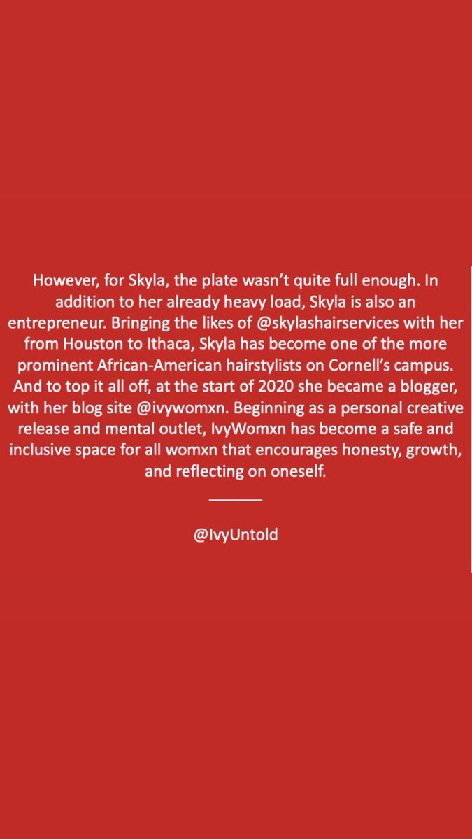 IvyUntold's tweet photo. Check out our latest feature on @SkylaCarmon! https://t.co/9JqrNqYG5o