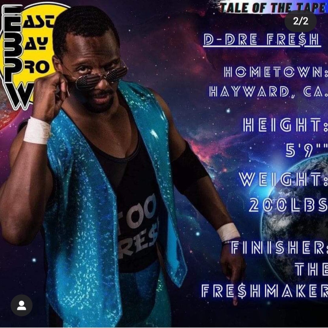  @Profreshional2FAlso half of the Worlds Freshest Tag Team. The more charismatic member. Does a missile dropkick to the head that looks like attempted murder. Was set to make his WCPW debut before the pandemic hit.