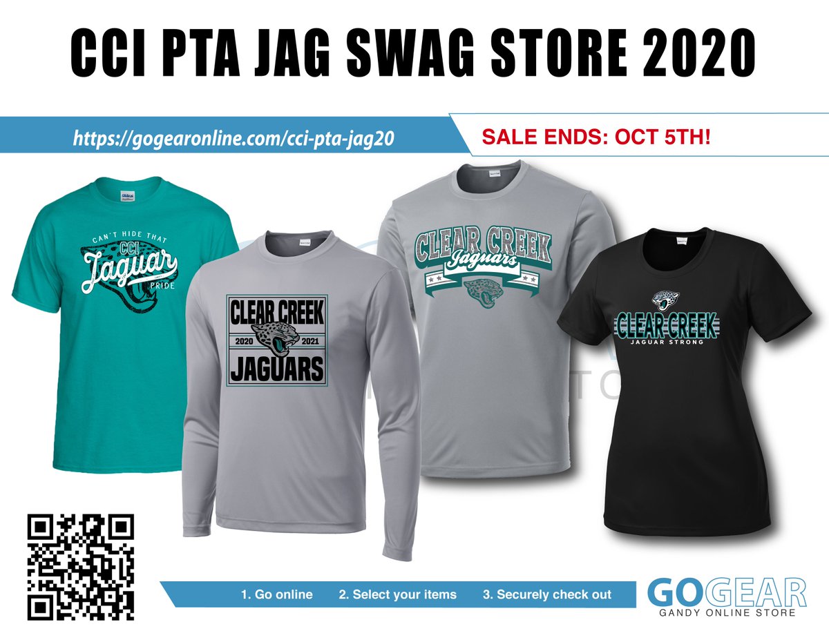 cci_pta's tweet photo. Our 2020 PTA JAG SWAG STORE is NOW OPEN! Please retweet and order your gear TODAY at https://t.co/kXHECitavm. Sale ends - OCT. 5TH!! https://t.co/iZa3oPXiff