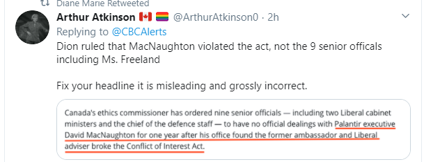 The thing which actually happened was a former US Ambassador was found in violation and these Ministers have agreed to not interact with him for a year. 11/15