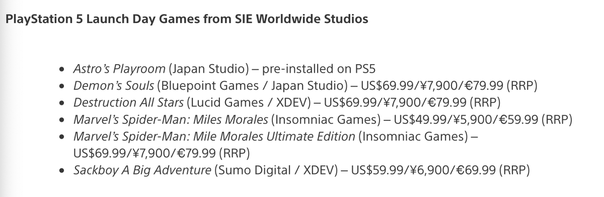 The selection of Sony published Day 1 games is fairly compelling. Was a bit odd that none of these were confirmed as launch titles until afterwards in a blog post. Not to mention that only two of them were actually showcased at all. Could have communicated it better imo.