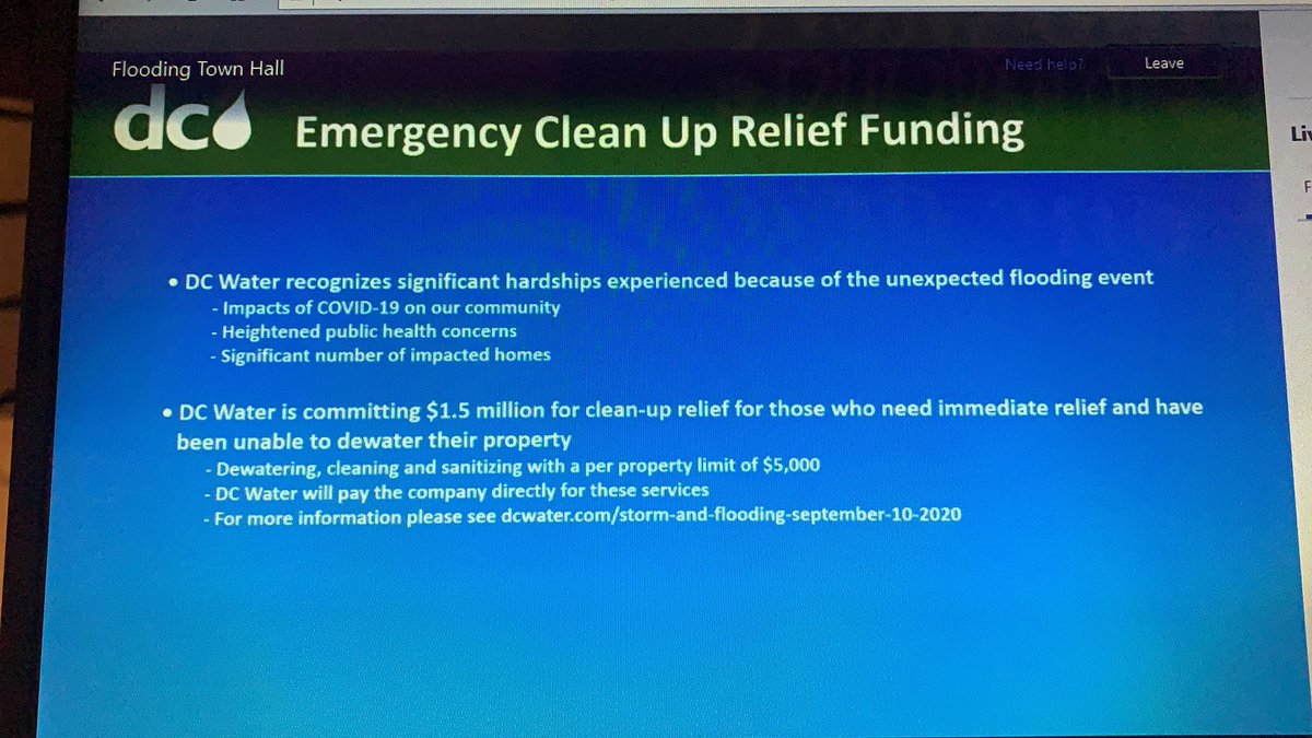 New program covers dewatering, cleaning and sanitizing up to $5000. No mention on costs or rebuilding and replacing lost property