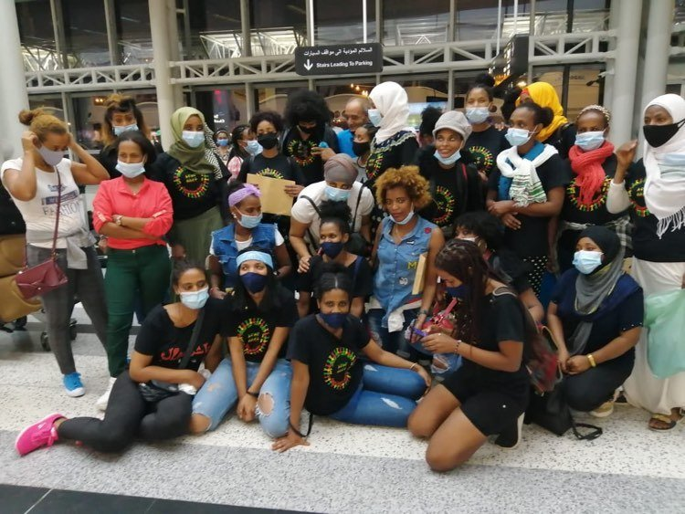 EgnaLegnaMDW's tweet photo. Big day! Today we send off 94 sisters to Ethiopia! These sisters have seen all sorts of horror in Lebanon. Abuse, enslavement, thrown outside of consulate by employers. Egna Legna Besidet covered travel expenses of 74, the IOM bought 20 tickets. Take off from Beirut in 1 hour!❤️ https://t.co/iJ1yEMBE8j