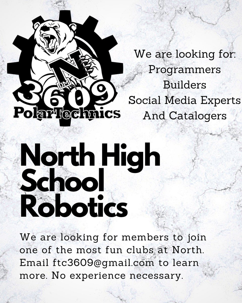 Virtual recruitment posters are made!!! Time to get them sent to North High students.