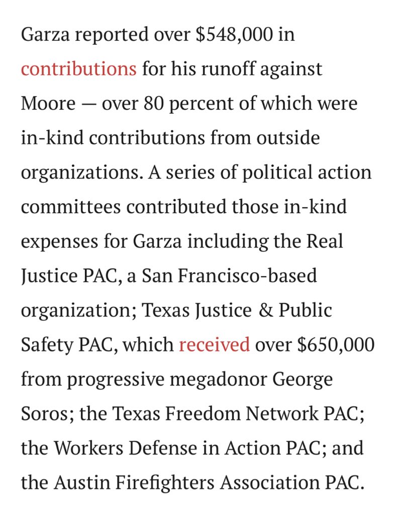 Even in Texas George Soros is spending big to knock out incumbent Democrat DA’s because they aren’t far enough left. One of his well funded far left candidates just won in Travis County, Texas.