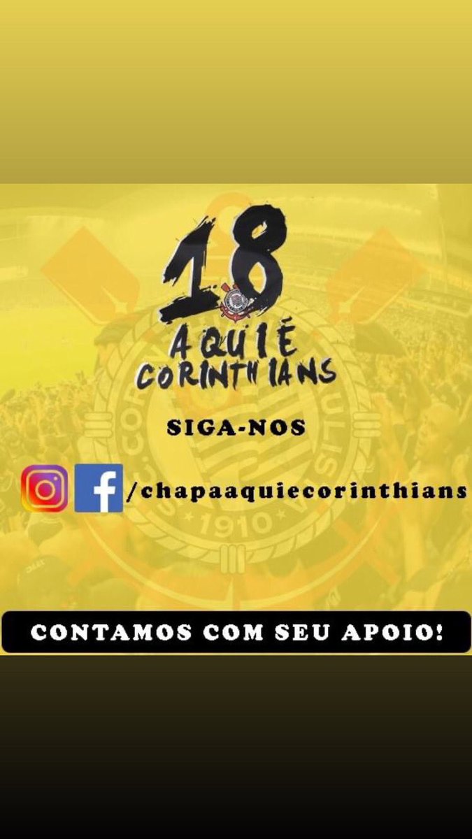ERFPRINT's tweet image. Contamos com todos associados da nossas redes sociais apoiar CHAPA 18  AQUI É CORINTHIANS