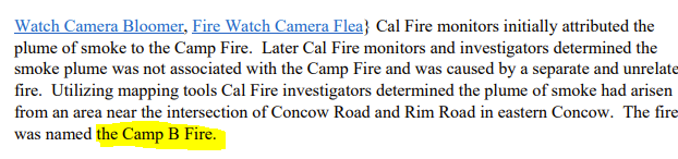 it turns out there was a second, unrelated fire that started at almost the same time and almost the same place!