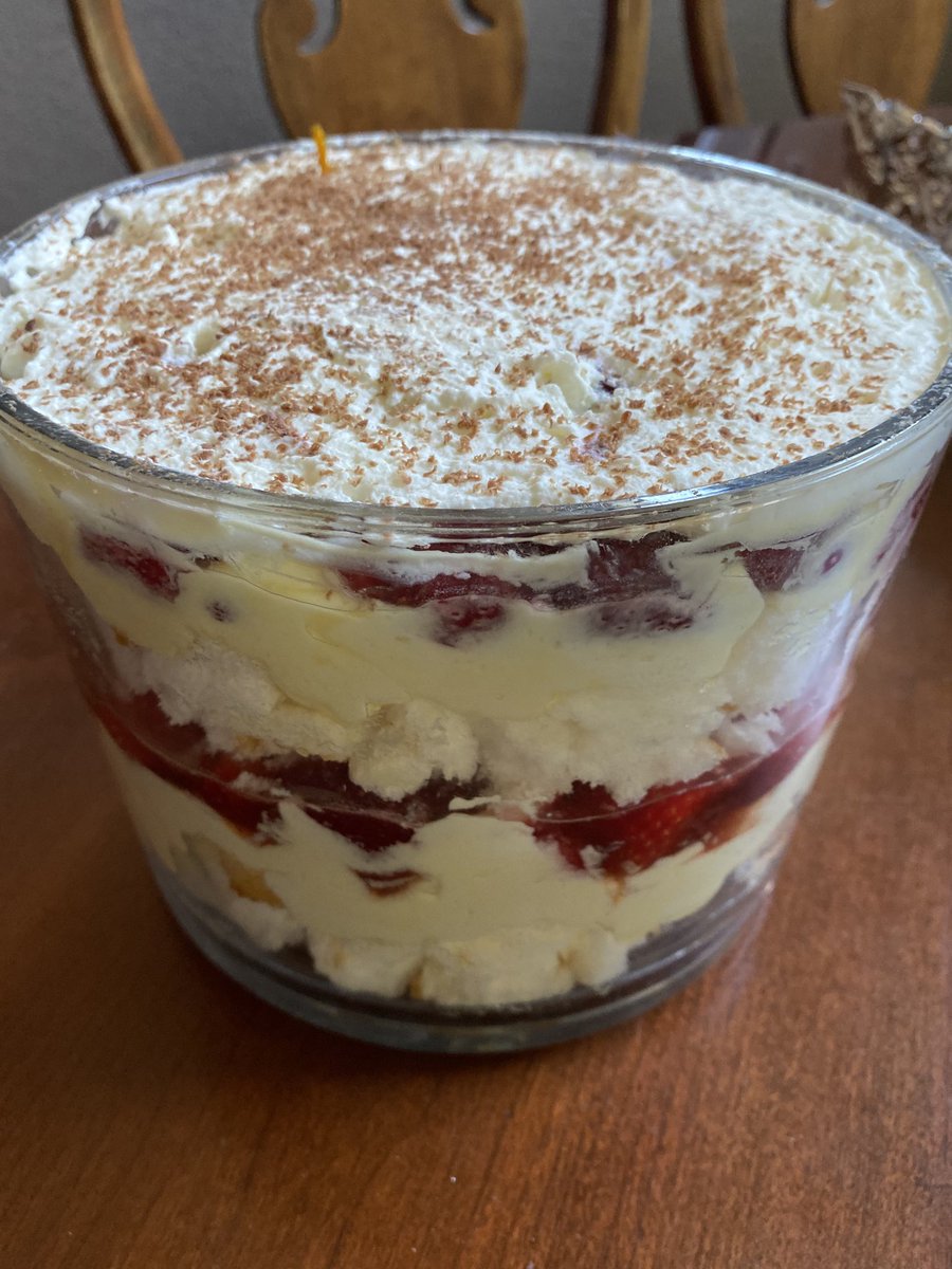 My Strawberry Trifle for tomorrow’s office meeting....lucky co-workers! #lovetobake #lovedesserts